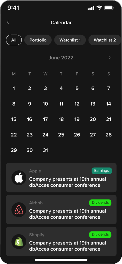 Investor Calendar